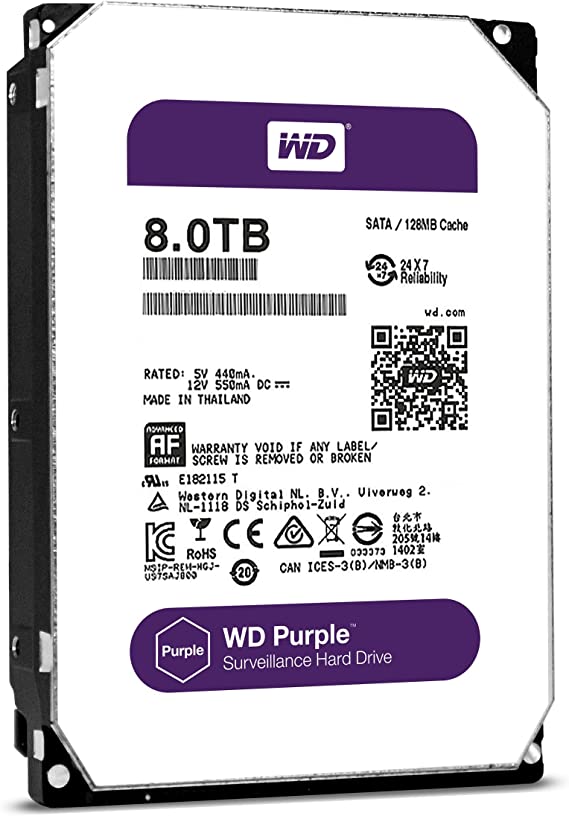 Western Digital 8TB WD Purple Pro Surveillance Internal Hard Drive HDD