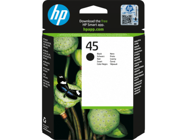 Tinteiro HP 45 51645AE 800-700-900C Preto